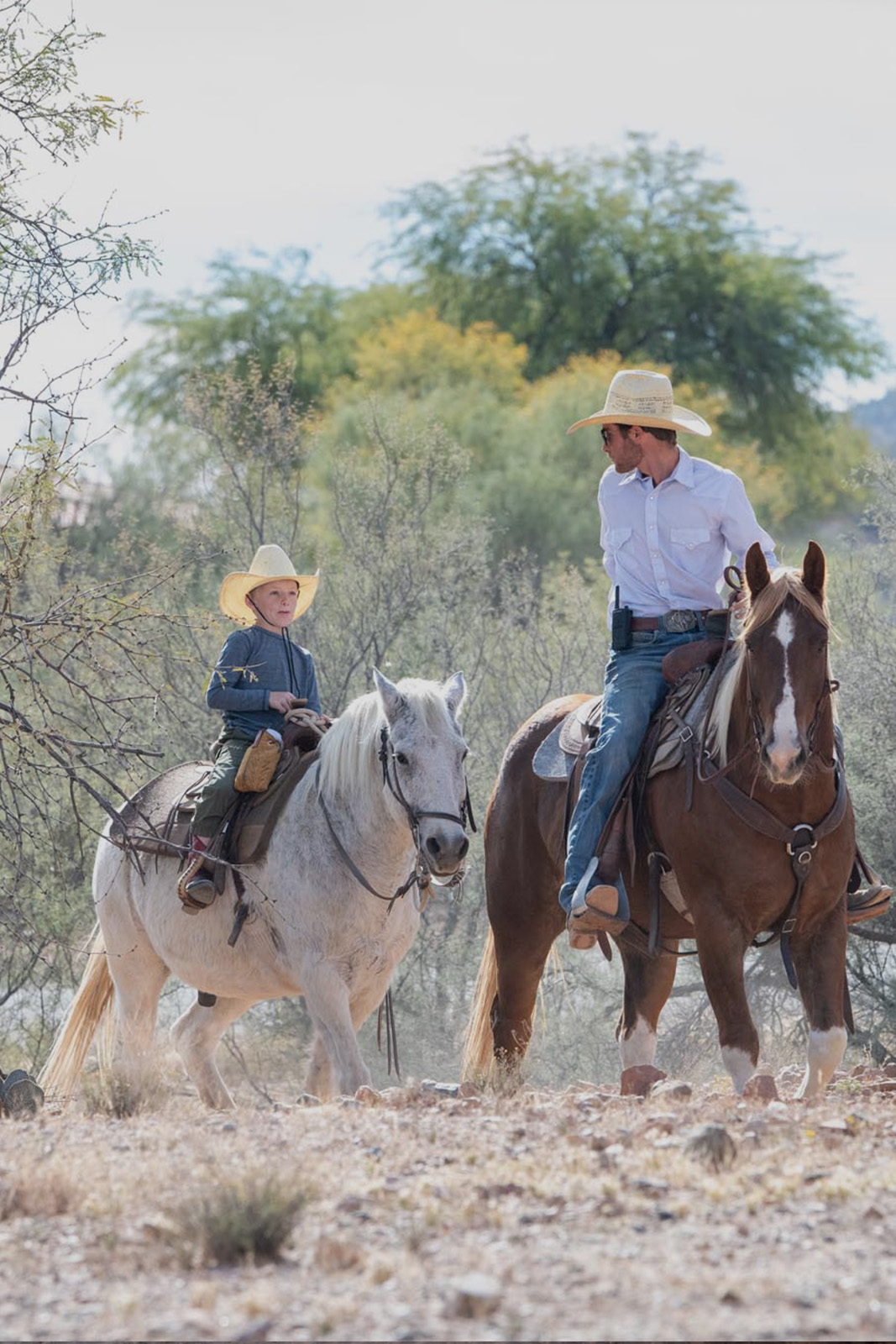 People riding horses